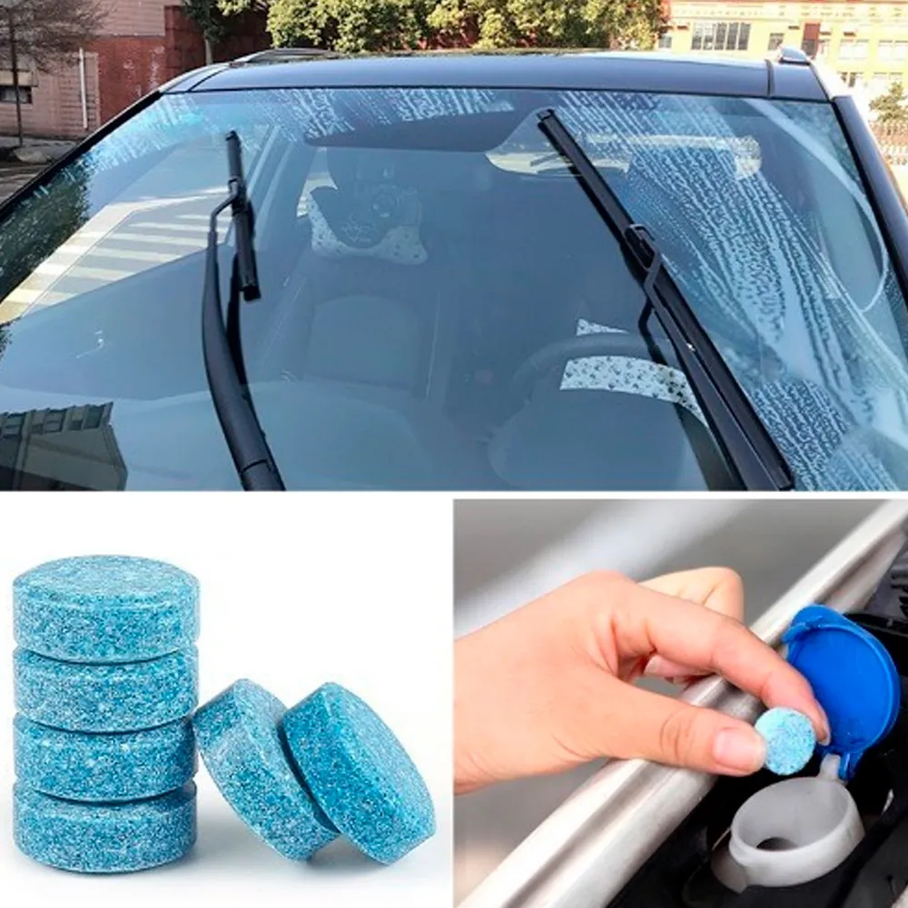 Tabletas efervescentes, Limpiador de vidrio para autos, Limpiador de ventanas para autos, Limpiaparabrisas Disipador de agua Concentrado de tableta efervescente